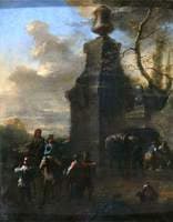 Figures near a Mausoleum