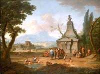 Landscape with Figures by a Classical Monument