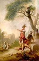 Soldiers Resting by a Tree, with Ruins in the Background
