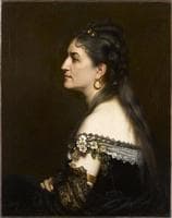 Portrait of a Woman Wearing a Low-Necked Dress