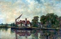 River Scene with Cottage