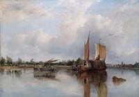 View of Barges on the Thames