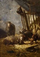 Sheep in a Stall