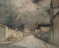 Village Street with a Rainbow