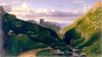 Peveril's Castle in the Peak District, Derbyshire, Evening