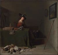 Woman Seated at a Table (Vanitas)