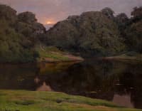 Landscape with Setting Sun