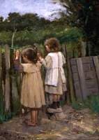 Children Looking over a Fence
