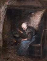 Interior with Old Woman at a Hearth