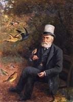 Old Man Feeding Birds