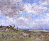 Landscape with Children Watching a Distant Rainbow
