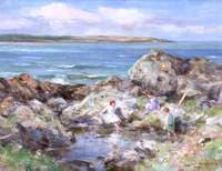 Three Girls by a Rock Pool