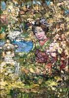 Geisha Girl in an Oriental Garden