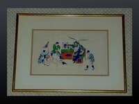 19 C China Trade pith painting Opera Scene