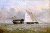 The Pilot 'Cutter Fox' and a Quarantine Hulk off Binstead