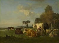 Cattle and Sheep in a Landscape
