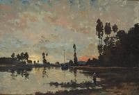 Soleil couchant sur l'Oise  (Sunset on the Oise)