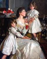 Alice Marjorie Cunningham, Wife of Augustus Kennedy-Erskine, 18th of Dun, with Their Daughters