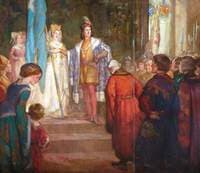 The Presentation by King James III and Queen Margaret....