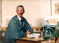 Martin Hardie, in His Etching Studio
