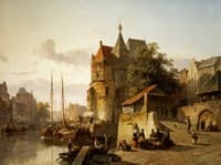 Fortified Buildings on the Banks of a Canal