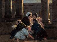 Figures in a Colonnade (sketch)