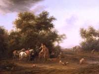 Horsemen Halted in a Wood