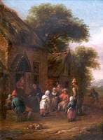 Peasants before a Cottage