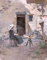 Woman at Spinning Wheel