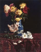 Sill Life with Chrysanthemums in an Oriental Vase