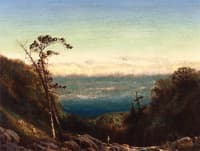 Man Fishing before a Grand Landscape