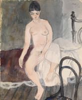 Nude Seated on a Bed