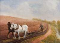 Two Horses Ploughing