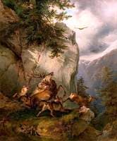 Wolves Attacking a Stag and a Deer