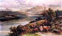 Loch with Highland Cattle