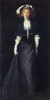Jessica Penn in Black with White Plumes