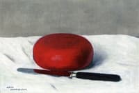 Red Cheese with Knife