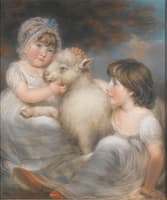 Portrait of Miss E. and Miss L. Earle with a Lamb
