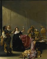 A Guardroom Interior with a Seated Woman amongst Plunder