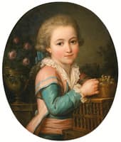 Portrait of a Young Boy Feeding Birds