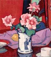 Pink Roses, Chinese Vase