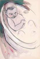 Study of a Baby in a Bath