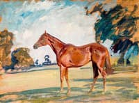 A Chestnut Horse in a Landscape