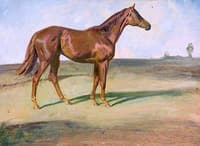 A Chestnut Horse in a Landscape ('Happy Laughter')