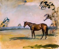 A Dark Bay Horse in a Landscape