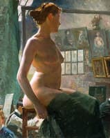 A Female Nude Seated at Julian's Atelier, Rue du Dragon