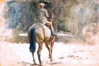 A Lad Exercising a Racehorse