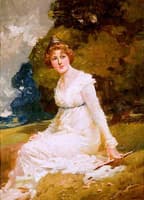 A Lady Seated in a Park