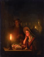 Fruit Sellers by the Light of a Paraffin Lamp
