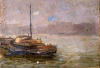 A River Scene with a Tug